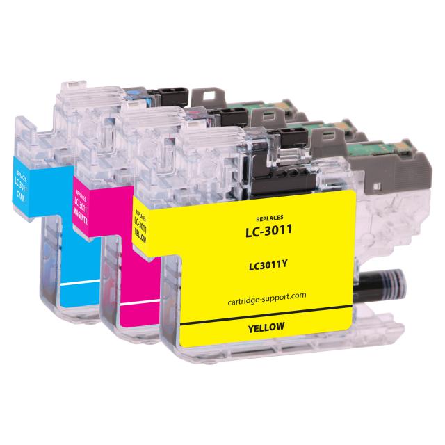 Brother Compatible LC3011 Ink, 200 Page-Yield, Cyan/Magenta/Yellow, 3/Pack
