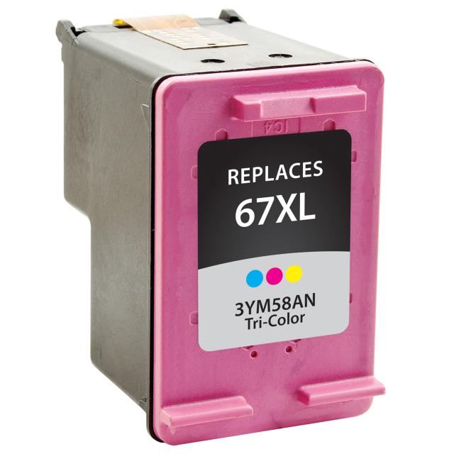 HP 67XL High Yield Color Remanufactured Ink Cartridge (3YM58AN)