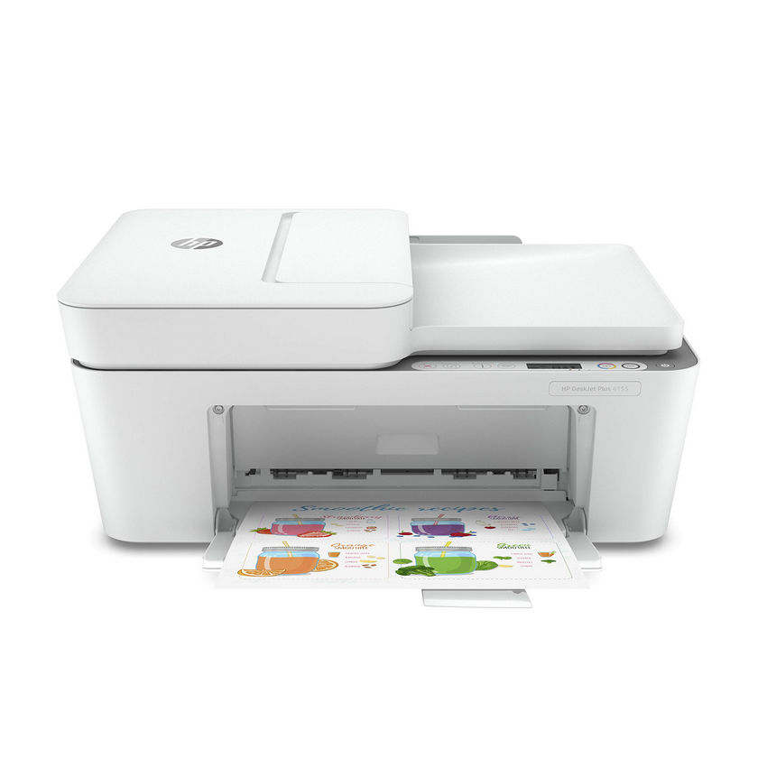 HP 3XV13A DeskJet Plus 4155 Wireless Inkjet Multifunction Printer - Refurbished - Color - White