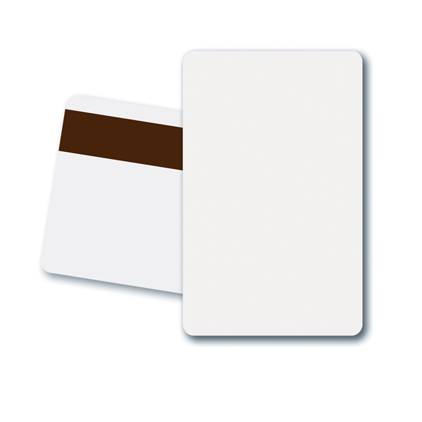 Zebra 104523-112  White PVC Cards (30 mil) (Low Coercivity Magnetic Stripe) (500 cards)