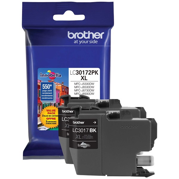 Brother LC3017 High Yield Black Ink Cartridge Dual Pack (2 x 550 Yield)