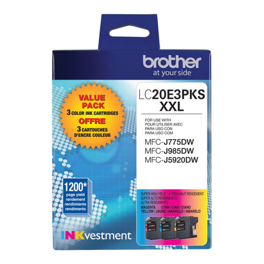 Brother LC20E3PKS ink cartridge 1 pc(s) Original High (XL) Yield Cyan, Magenta, Yellow