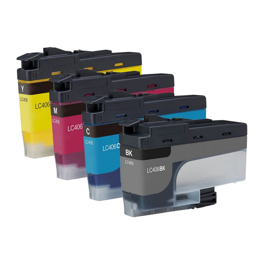 Brother Compatible LC406 4 Pack Ink Cartridge - 4 Pack - Black Cyan Magenta Yellow
