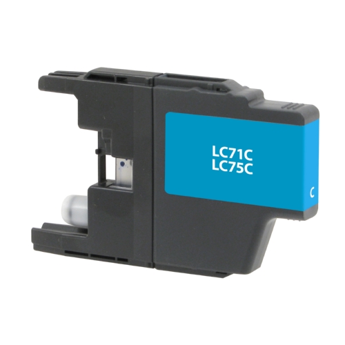 Cyan Inkjet Cartridge compatible with the Brother LC75C (600 page yield)