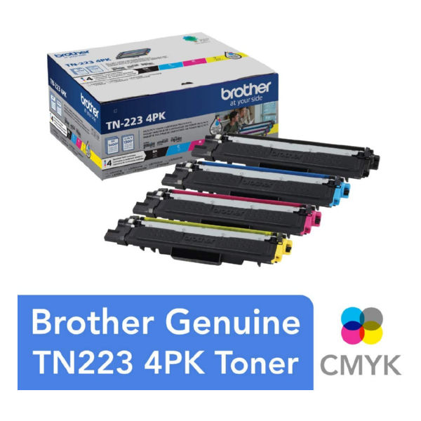 Brother TN-2234PK Brother Standard Yield Toner Cartridge 4-Pack (1 Ea. Black, Cyan, Magenta, Yellow)