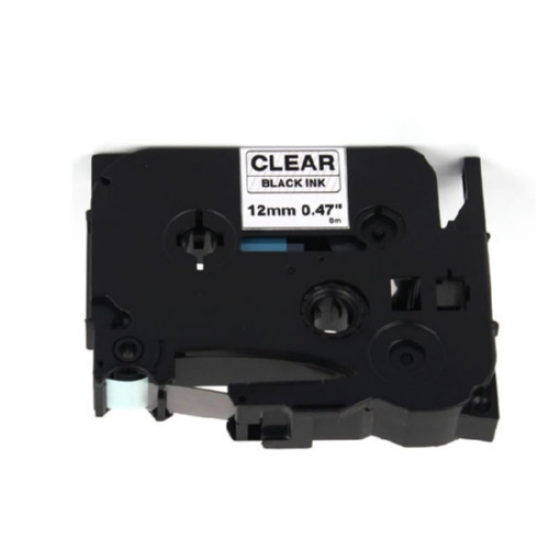 Brother Compatible TZ131 P-Touch Label Tape, Black on Clear