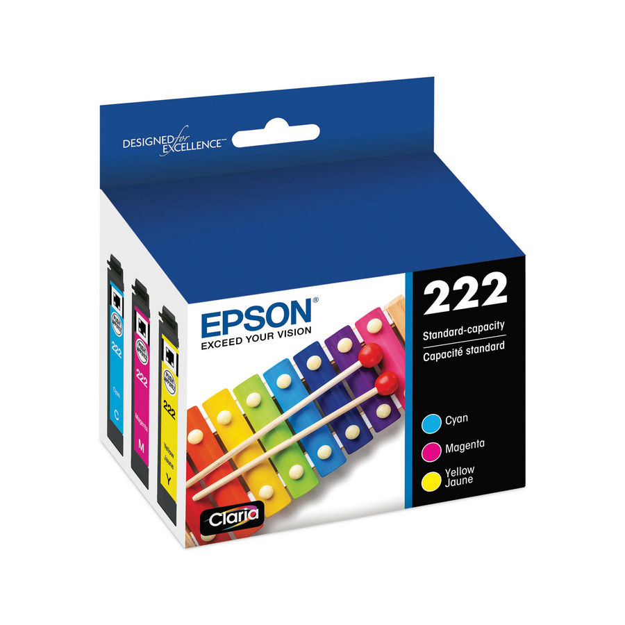 Epson T222520-S Epson (T222) Standard Capacity Color Combo Ink Cartridges with Sensor