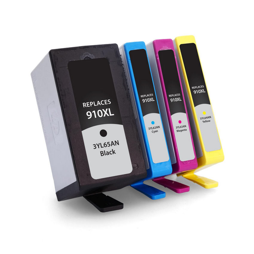 HP Remanufactured High Yield Black, Cyan, Magenta, Yellow Ink Cartridges for HP 910XL 4-Pack