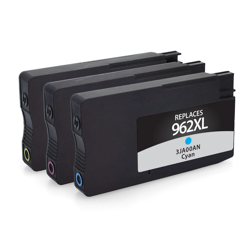 HP Remanufactured High Yield Cyan, Magenta, Yellow Ink Cartridges for HP 962XL 3-Pack