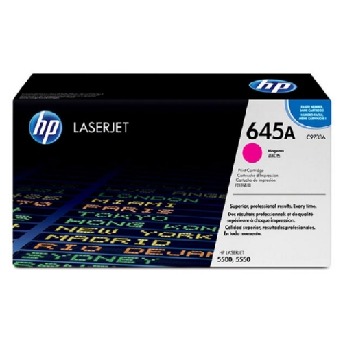 OEM toner for HP Color LaserJet 5500, 5550 Series produces 12,000 pages.