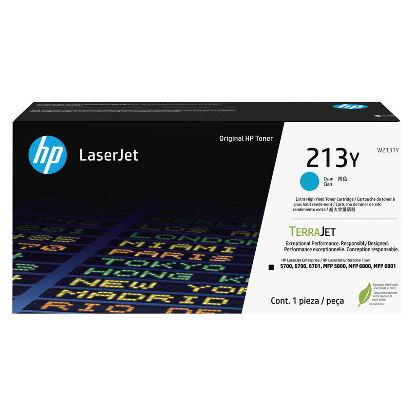 HP 213Y (W2131Y) Cyan Original LaserJet Toner Cartridge