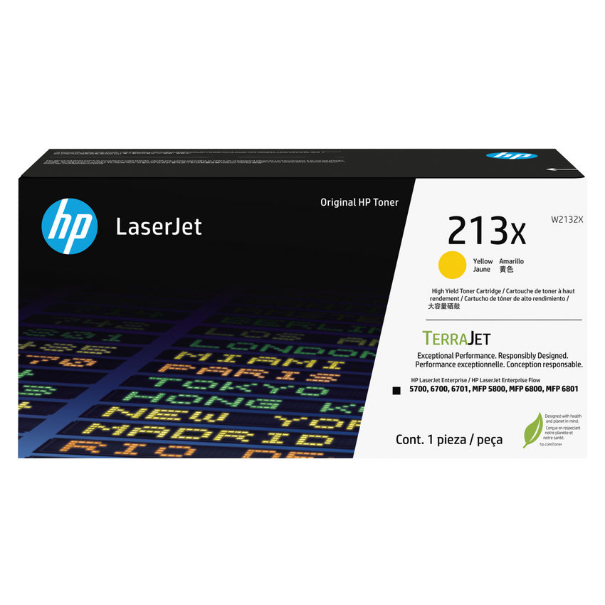 HP 213X (W2132X) Yellow Original LaserJet Toner Cartridge