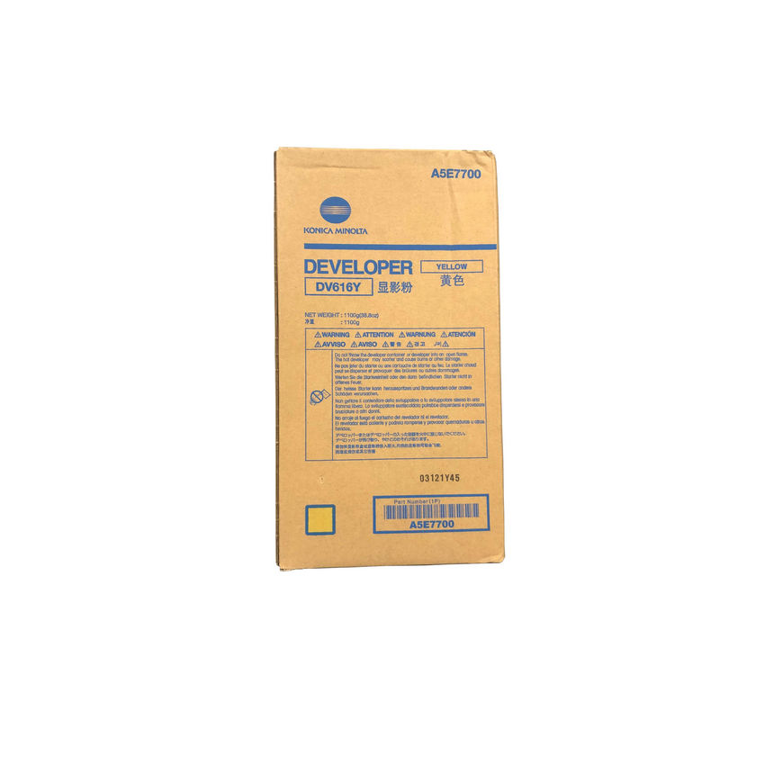 OEM Konica Minolta DV616Y (A5E7700) Developer, Yellow, 850K Yield