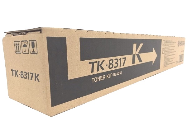 Kyocera Mita Genuine OEM TK8317K (TK-8317K) Black Toner Cartridge (12K YLD) (1T02MV0US0)
