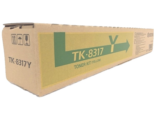 Kyocera Mita Genuine OEM TK8317Y (TK-8317Y) Yellow Toner Cartridge (6K YLD) (1T02MVAUS0)