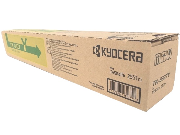 Kyocera Genuine OEM TK-8327Y (1T02NPAUS0) Yellow Toner Cartridge (12K YLD)
