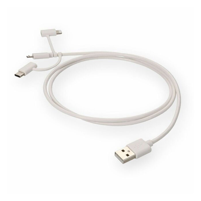 AddOn 1m USB 2.0 (A) Male to Lightning Male White Cable