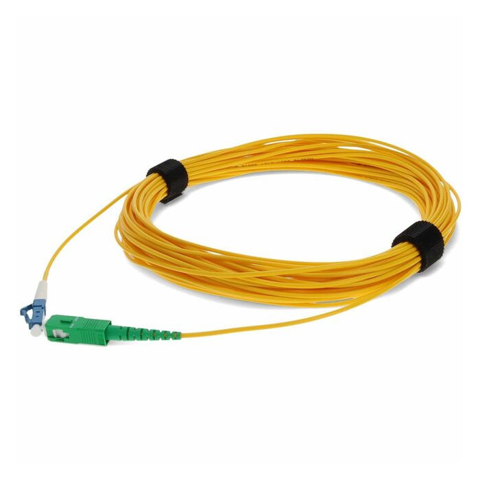 AddOn 15m ASC (Male) to LC (Male) Yellow OS2 Simplex OFNR (Riser-Rated) Fiber Patch Cable