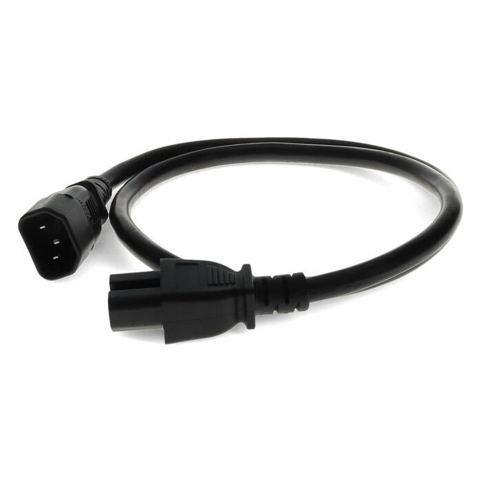 6ft C14 Male to C15 Female 14AWG 100-250V at 10A Black Power Cable