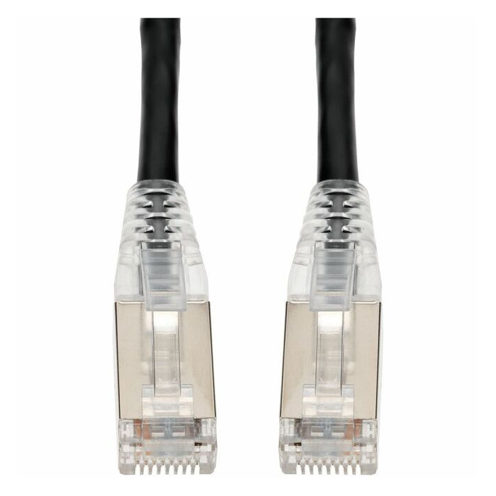 AddOn 5ft RJ-45 (Male) to RJ-45 (Male) Shielded Straight Black Cat6A STP PVC Copper Patch Cable