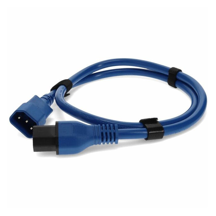AddOn 2ft C13 Female to C14 Male 14AWG 100-250V at 10A Blue Power Cable