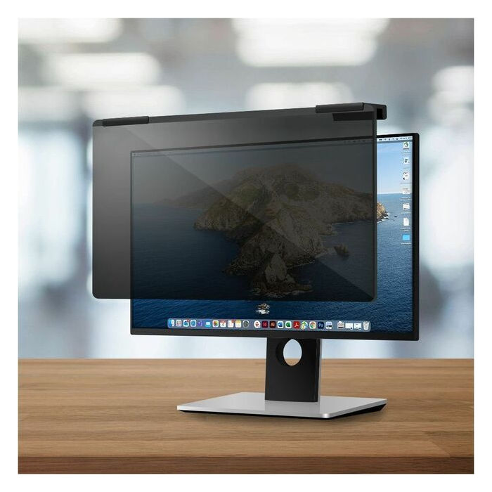 AddOn 27 in. Acrylic Privacy Screen with Attachment Pins 16:9 Ratio Clear