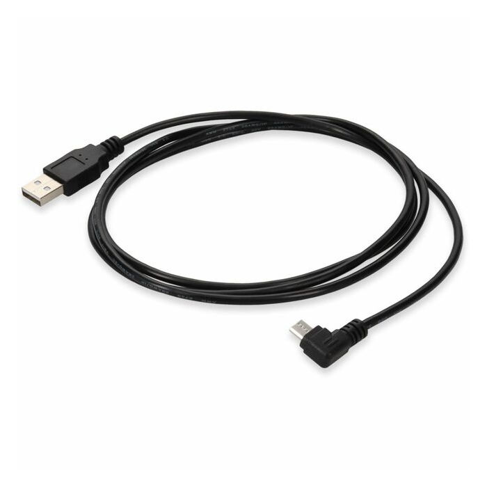AddOn 6ft USB 2.0 (A) Male to Micro-USB 2.0 (B) Right-Angle Male Black Cable