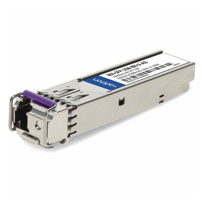 AddOn Cisco Meraki MA-SFP-1GB-BX-U Compatible TAA Compliant 1000Base-BX SFP Transceiver (SMF, 1310nmTx/1490nmRx, 10km, LC, DOM)