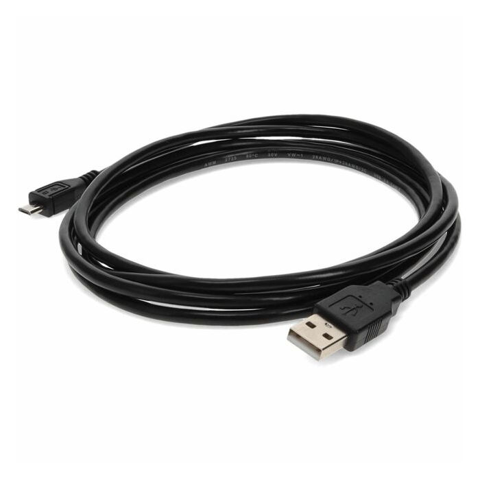 AddOn 1ft USB 2.0 (A) Male to Micro-USB 2.0 (B) Male Black Cable