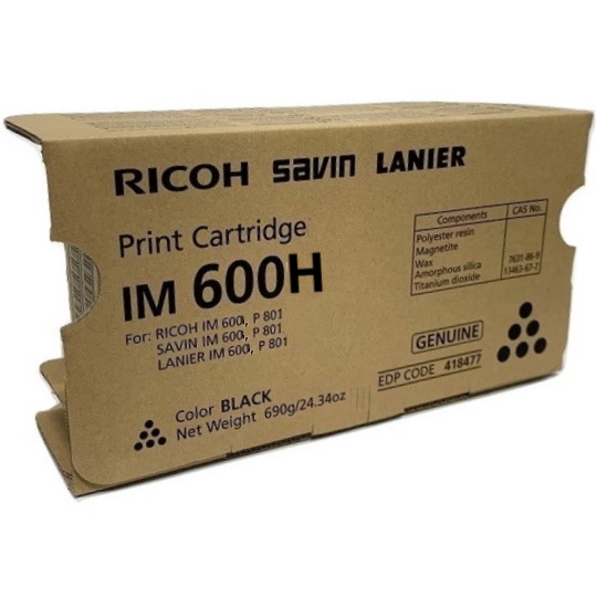 Ricoh 418480 Print Cartridge IM 600H (Box also Includes one WTB)  1 - 1,083g. Bottle