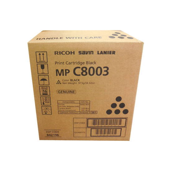 Ricoh 842196 Print Cartridge Black MP C8003  1 - 973g Bottle